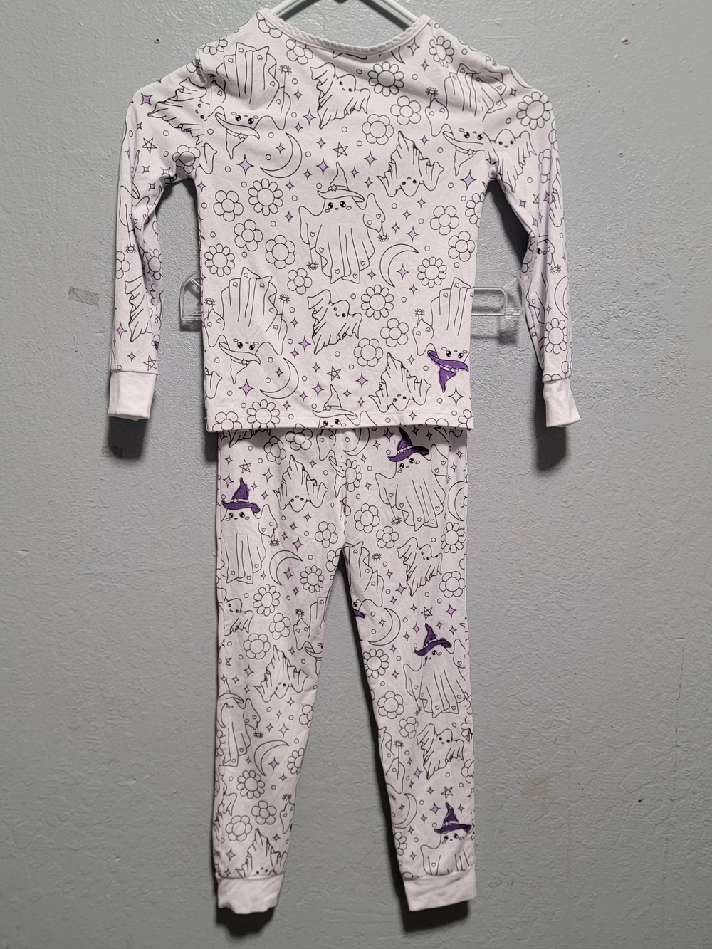 Tahari White and Purple Ghosts Kids Pajama Set